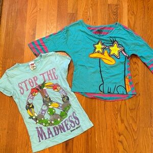 Disney Phineas and Ferb tee and Light Blue Angry Bird Tee